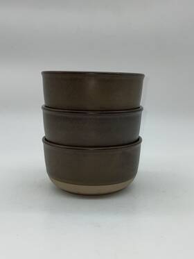 Hearth & Hand With Magnolia 493240300670 Brown Stoneware Mini Dessert/snack Bowls - Set Of 3 And