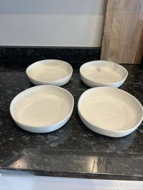 87524061 Hearth & Hand With Magnolia And Set Of 4 Matte Stoneware Pasta/grain Bowl Cream