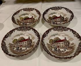 4-vtg Heritage Hall Johnson Brothers 4411 Pennsylvania Fieldstone Cereal/ Berry Bowl England