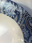 Hk331 Mikasa Linden Blue Paisley White Ceramic Large Serving Pasta Bowl