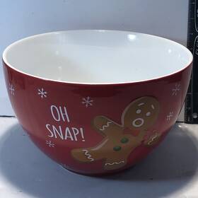 Ht70-020-100-75 Holiday Time 5 Quart Bowl With Ftftoh Snapftft Gingerbread Man