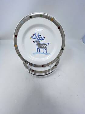 Hmq35 Home Reindeer 7 7/8 Inch Salad Plate Inv#23