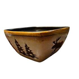 Nl0709 Home Studio New Woodland Collection 5.5 Inch Soup Cereal Bowl Moose Pine Trees Brown