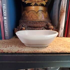 91660-030 Homer Laughlin Baxter Creamy White Oval Bowl Hha Made In Usa 4.5 Inch X 3.5