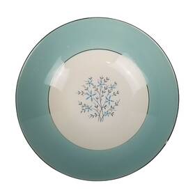 W159 Homer Laughlin Vegetable Serving Bowl 8 3/4 Inch Blue Flowers Floral Vintage