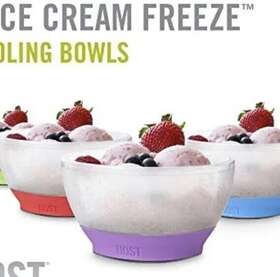 Host 842094107636 Ice Cream Freeze Bowl Double Walled Insulated Freezer Gel Chiller Set Of 3