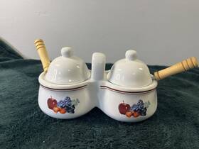 1812fy04 Houston Harvest Gift Products Gifts Jam/jelly Condiment Bowls With Handle Lids #1812fy04
