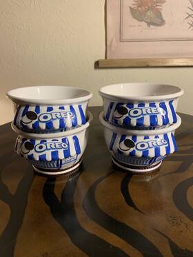 31861 Houston Harvest Gift Products Vintage Oreo Cookie Cereal Ice Cream Bowl Item #31861 Lot Of 4
