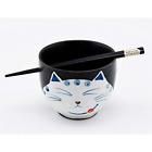 Hsrbcatblk Bowls Japanese Ramen Udon Noodle With Chopsticks 817933021718