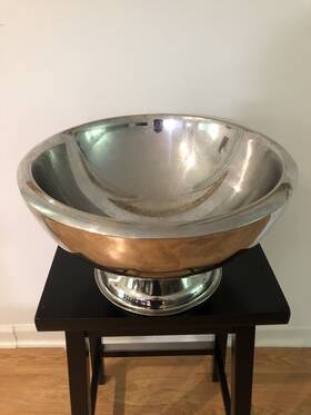 Blo1713141 Hubert Punch Bowl Double Wall Design 17 Inch Diameter Stainless