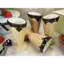 Ice-cream-bowl-set90194 Ice Cream Bowl Set Cone Cup Dessert Glass Waffle Vintage Ceramic Mini Small 4 Pc 0791943490194