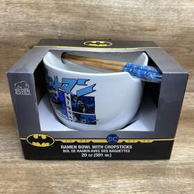 846070 Icup Dc Batman Comic Design Ramen Bowl With Chopsticks Multi-color 20oz / 591ml New