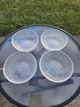 2233-240 Iittala Vintage Ultima Thule Glass Dessert Bowl Set Of 4 By Tapio Wirkkala