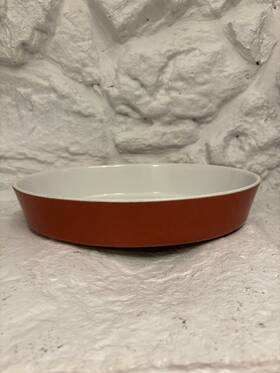 189-44 Ikea 189 44 Oval Deep Red And White Dinner Bowls 13 Inch Baking Dish Serving Quality