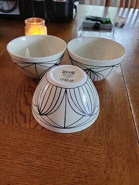 22763 Ikea Set Of 3 Sweden Ryssby Geometric Pattern Bowls 4.5 Inch X 2.5