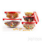 Imperia Imperial Home 5 Piece Christmas Glass Bowl Set Snowman With Red Lids New 852038013701