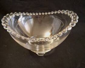 Imperial 400-182 Vintage Glass Candlewick Three - Toed Clear Bowl 400/182 Usa