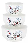 Imperial Home Bowl Set Ceramic 6 Pc Lids Vented Serving Mixing Storage Leftovers 852038011622