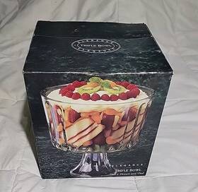 Indiana Glass 043289045676 8.5 Inch Tall Trifle Dessert Bowl Pedestal Clear In Original Box