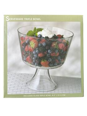 13344 Indiana Glass Trifle Bowl Elegant Pedestal Server In Box 8.5 Inch Very Good Preowned