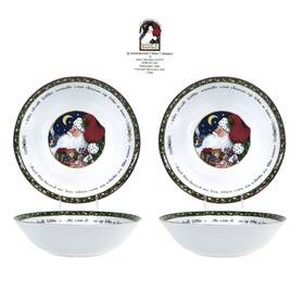 International China 36-094 A Christmas Story 1 Quart Serving 9.25 Inch Bowl Set 2 Susan Winget