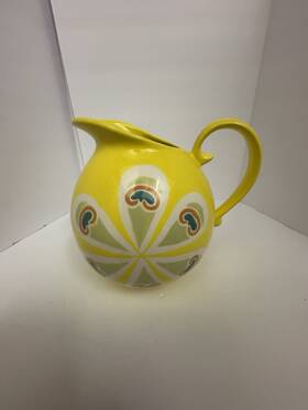 13619002 Jill Rosenwald Magenta Mod Flower Pitcher - Yellow Green Anthropologie Prod