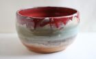 Jrs6 Handmade Ceramic Bowl Red And Grey Large Porcelain Slip On