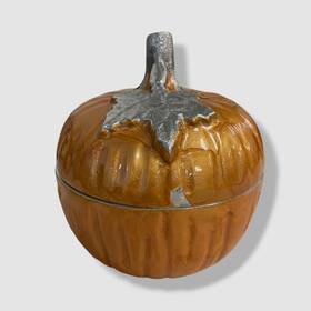 Julia Knight 812501020070 Orange Pumpkin Spice Covered Bowl 5 Inch