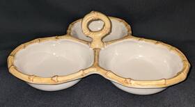 415563 Juliska Bamboo 9 Inch Triple Bowl Server - Natural Serving Dish
