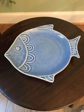 Jc02 Juliska Jc02/44 New Blue Crackle Sea Life Fish Salad Plate Set Of 5