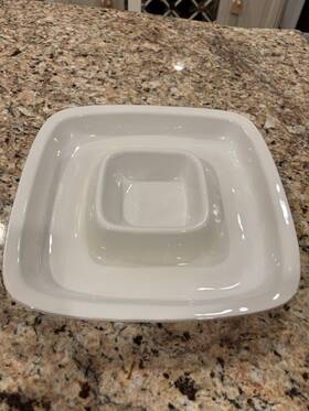 Ks100 Juliska Ks100/10 Puro Whitewash Chip And Dip Tray Shrimp /fruit Bowl Serving Dish Rtl 98