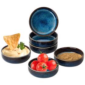 Jusalpha 810058712134 Blue Ceramic Dipping Bowls 3.5 Inches Set Of 6 For Soy Sauce Condiments