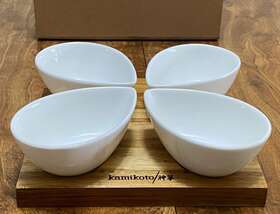 Kamikoto 714449933453 4 Leaf Serving Bowl Set On Acacia Wood Tray Boxed Msrp 215