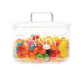 Kekehome 774826284448 11oz Glass Candy Dish With Lid Covered Bowl Decorative Cookie Jar Clear