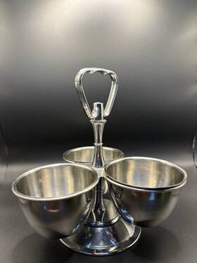 No8053 Kinox Stainless Steel 3 Part Revolving Condiment Server On Stand