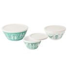Kitchen-1119317 Pyrex Vintage Charm Rise N Shine 6 Piece Mixing Bowl Set Teal 071160090934