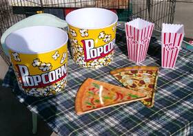 Kitchen Collection 797063088921 Lot Of Popcorn Tubs Bucket Pop Corn Plastic Container And Pizza Snack Movies