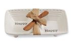 4171032 Kitchen White Mini Set Easter Dish Happy Mud Section Server Ceramic Pie