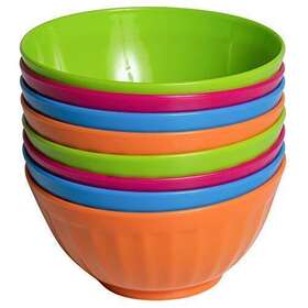 Klickpick Home 680226049726 Cereal Microwave Dishwasher Safe Soup Bowls 4 Bright Colors Plastic Set Of 8 New