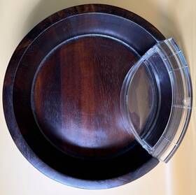 6719833 Kosta Boda Orrefors Street Chip And Dip Set - Includes A Crystal Acacia Wood Bowl