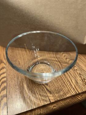 Krr84 Krosno Harmony Handmade Glass Bowl 10 Inch X 4 1/2 Clear Poland Crystal