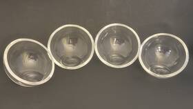 Llrbub0095 La Roch Re Rochere Set Of 4 Bubble Appetizer Dish Clear Slanted Glass Elegant Restaurant