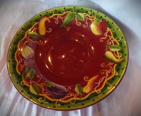 Lga10 Laurie Gates Ware 14 Inch Round Porcelain Ceramic Pasta Serving Bowl -