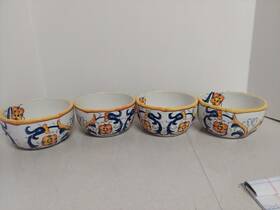 098capr Le Cadeaux Melamine Capri Dessert Bowls Set Of 4 White Multi Large