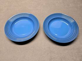 Le Creuset 630870089500 10 Inch Blue Soup Salad Bowls Lot Of Two Marseille