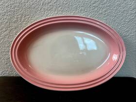 Le Creuset 630870331005 Oval Plate 30cm Stoneware Pre-owned Rare Powder Pink