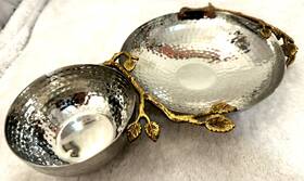 70041 Leeber 11.25 X 6.25 Inch Golden Vine Hammered Chip And Dip