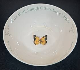 811432 Lenox Butterfly Meadow Inch Live Well Laugh Often Love Much Serving Bowl 68oz
