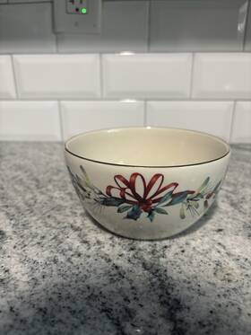 847254 Lenox Winter Greetings 5 Inch Bowl Christmas And Holiday Hosting Gold Trim