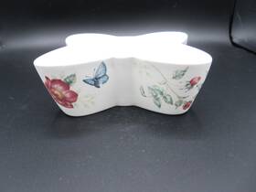 Lenox 882864819239 White Butterfly Meadow Butterfly-shaped Bowl Multicolor Floral 24 Oz